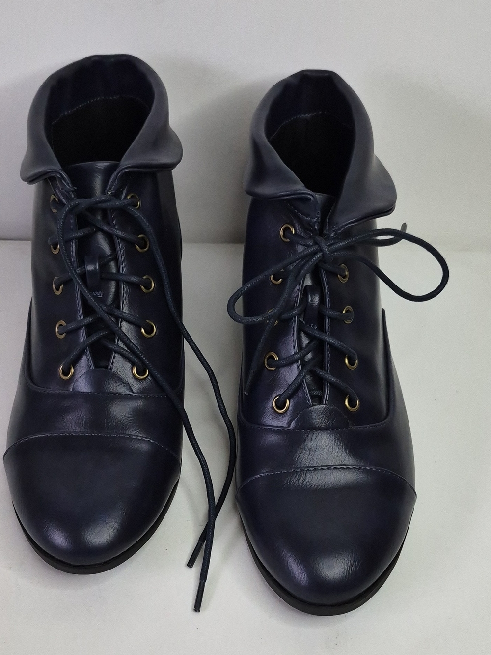 Comfortview Dancy Lace-Up Women’s Ankle Boots in Dark Blue Size 10
